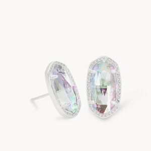 Ellie silver Stud Earrings in Dichroic Glass